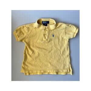 Polo Ralph Lauren Toddler Boy 18M Yellow Polo w/ Blue Pony Logo Preppy Easter